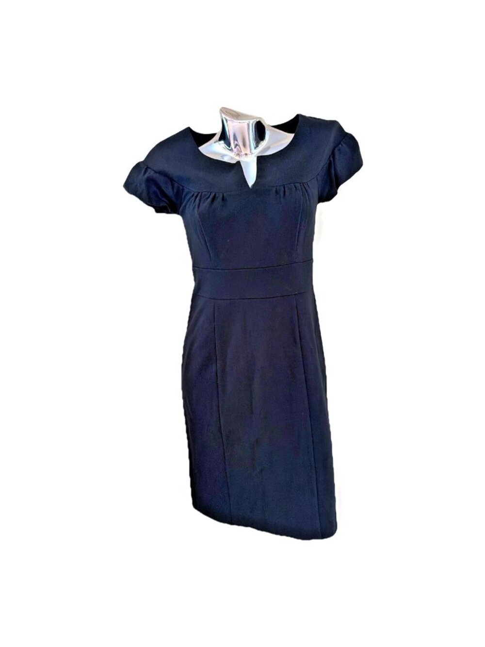 Banana Republic Empire Waist Little Black Dress Size 6 Ruffle Sleeve Milkmaid